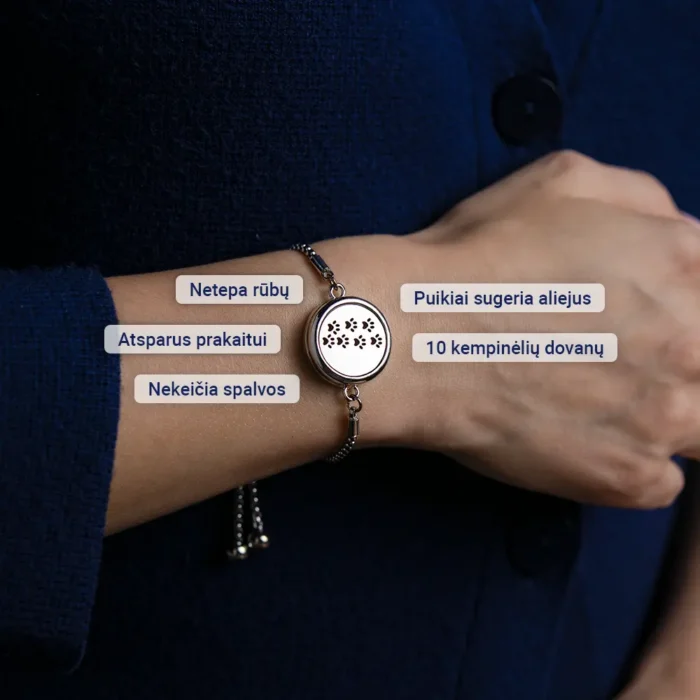 Aromaterapinė apyrankė – Pėdos - Image 2