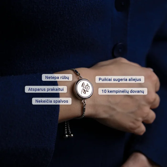 Aromaterapinė apyrankė – Rožė - Image 2