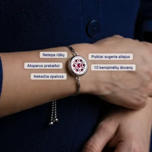 Aromaterapinė apyrankė – Širdelės - Image 2