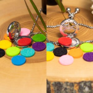 Aromaterapinės apyrankės ir pakabuko rinkinys – Rožė - Image 5