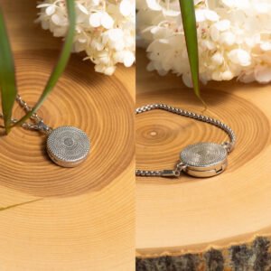 Aromaterapinės apyrankės ir pakabuko rinkinys – Rožė - Image 4