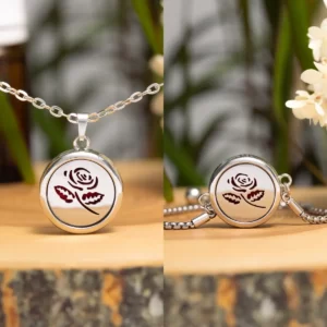 Aromaterapinės apyrankės ir pakabuko rinkinys – Rožė