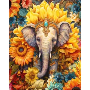 Tapybos Pagal Skaičius Rinkinys "Žydintis Dramblys", 40x50 cm