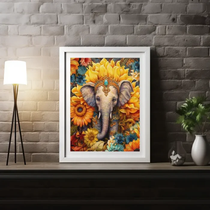 Tapybos Pagal Skaičius Rinkinys "Žydintis Dramblys", 40x50 cm - Image 2