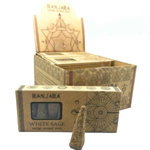 "Banjara" Piramidiniai kūginiai Baltojo šalavijo aromato smilkalai